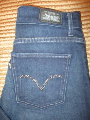 Levis 512 Perfectly Slimming Bootcut Stretch Women's Blue Jeans Sz 8 M x 31 Mint