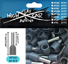 Sky High Car Audio Insulated Aluminum Wire Ferrules 12 Gauge 25 pieces - Gray