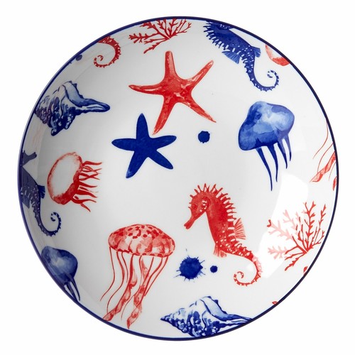 Seaside Set Piatti da Supporta 4 Pz Stelle Marine Ø 21,5 cm 450 ml Porcellana Ritzenhoff - Foto 2 di 3