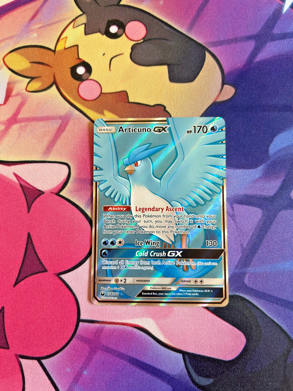 Articuno GX 154/168 HP170 - Gold Foil 🔥Fan Art 🔥Pokemon Card N/M