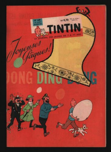 JOURNAL DE TINTIN N°649 . 1961 . SPECIAL PÂQUES . COUVERTURE TINTIN . - Picture 1 of 1