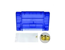 Super Nintendo Game Cartridge Shell Replacement Transparent Blue Lot of 1
