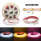 Hard Wiring LED COB AC Strip Light Seamless IP65 220V-240V 10mm Wide 10cm/Cut