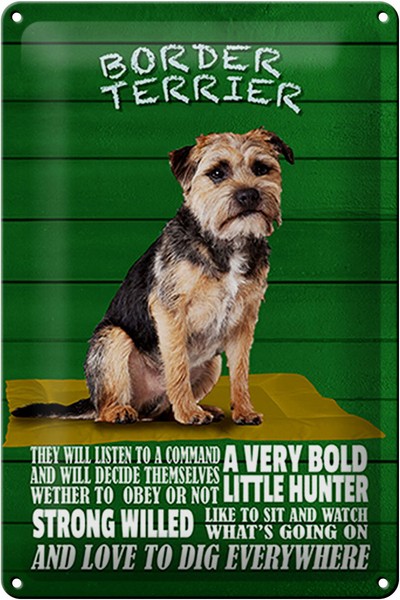 Blechschild Spruch 20X30 Cm Border Terrier Hund A Very Bold Deko Schild Tin Sign-image