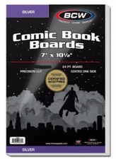 New (200 ct) BCW Silver Comic Book Backing Boards- 7" X 10 ½"  Acid Free