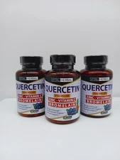 3-Pack Vital Herbal Quercetin Zinc Bromelain Cadiovascular Support - 100 Caps