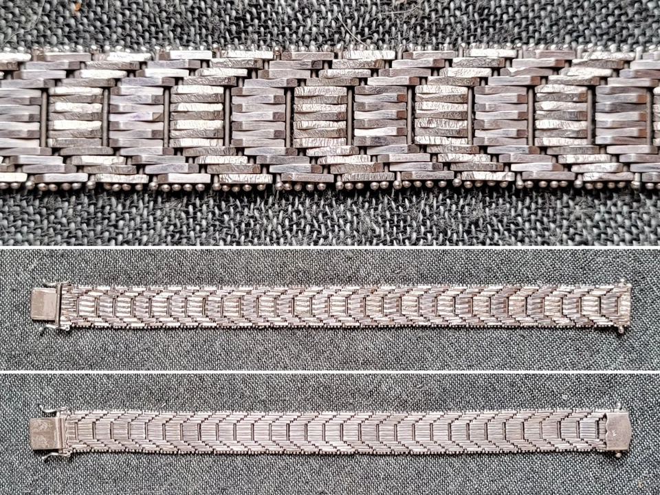 sehr schweres altes 800er Silberarmband - Art Deco, Vintage, Retro, massiv, edel - Bild 2 von 3