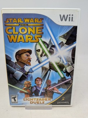 STAR WARS THE CLONE WARS Lightsaber Duels - Nintendo Wii, CIB, w/ Manual