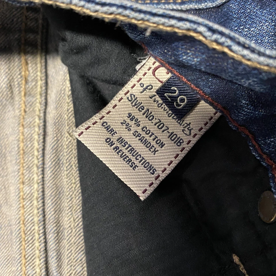 Jeans feminino Cult Of Individuality 29 azul stretch bootcut 31x33 Whiskering - Imagem 3 de 4