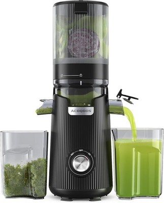 ACOQOOS 135mm-Slow Juicer,1,8L Füllvolumen für Familie 99% Saftausbeute,BPA-frei