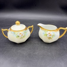Z.S. & Co. Bavaria Porcelain Sugar and Creamer Set with Daisy Garland — listing 3