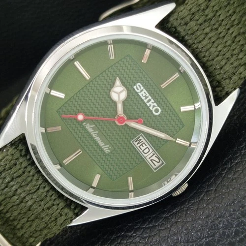 REFURBISHED VINTAGE SEIKO AUTOMATIC 6309A JAPAN MENS GREEN DIAL WATCH a443237-1