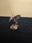Fenton Glass Hummingbird Figurine Carnival Glass Purple Violet Iridized 4 3/8” H