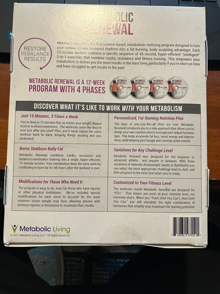 Metabolic Renewal Restore Body Workout Roadmap BOOK DVD Set Dr. Jade Teta - Image 2 of 2