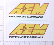Pair Of Aem Performance Electronics Auto Racing Advertising Stickers Decals Pair Of Aem Performance Electronics Auto Racing Advertising Stickers Decals