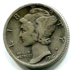1916-S Silver Mercury Dime !  First Year !! Full Fasces !!