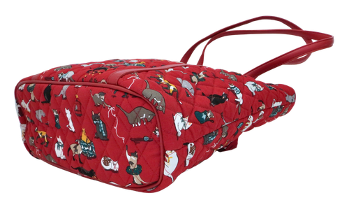 Neu Neu mit Etikett Vera Bradley Urlaub Katzen Kätzchen Weihnachten kleine getrimmte Beuteltasche Handtasche ROT - Bild 11 von 16