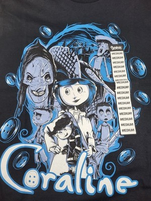 LAIKA ~ Coraline ~ Graphic Print ~ Size M ~ Black Short Sleeve Cotton Tee ~ New