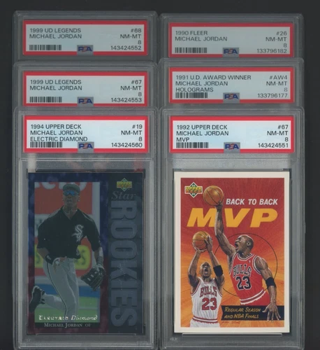 Michael Jordan HOF (6) Card Lot All Graded PSA 8'S