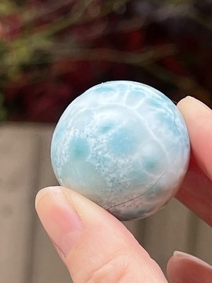 Larimar Kugel Deep Blue Delphin Stein AAA+: Ozean wie 8 33 mm