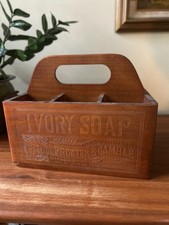 Vintage Wood Ivory Soap Procter and Gamblr Caddy Organizer Bathroom Decor