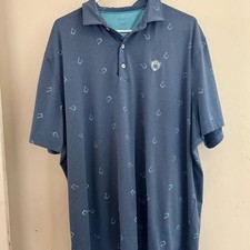 johnnie-O Blue Polo with Light Blue Accents