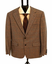 Vintage Brooks Brothers 41R Made in Italy Wool Houndstooth Plaid Blazer Sport Co