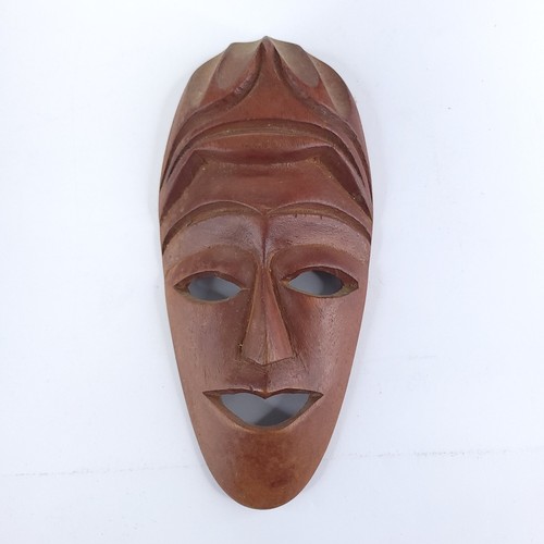 VTG West African Tribal Mask Dan Deangle Style Wood Hand Carved Wall Hanging 7"