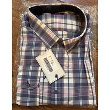 UNTUCKit Billecart Shirt XXL Tall Regular Fit Yellow Navy Pink Plaid NWT