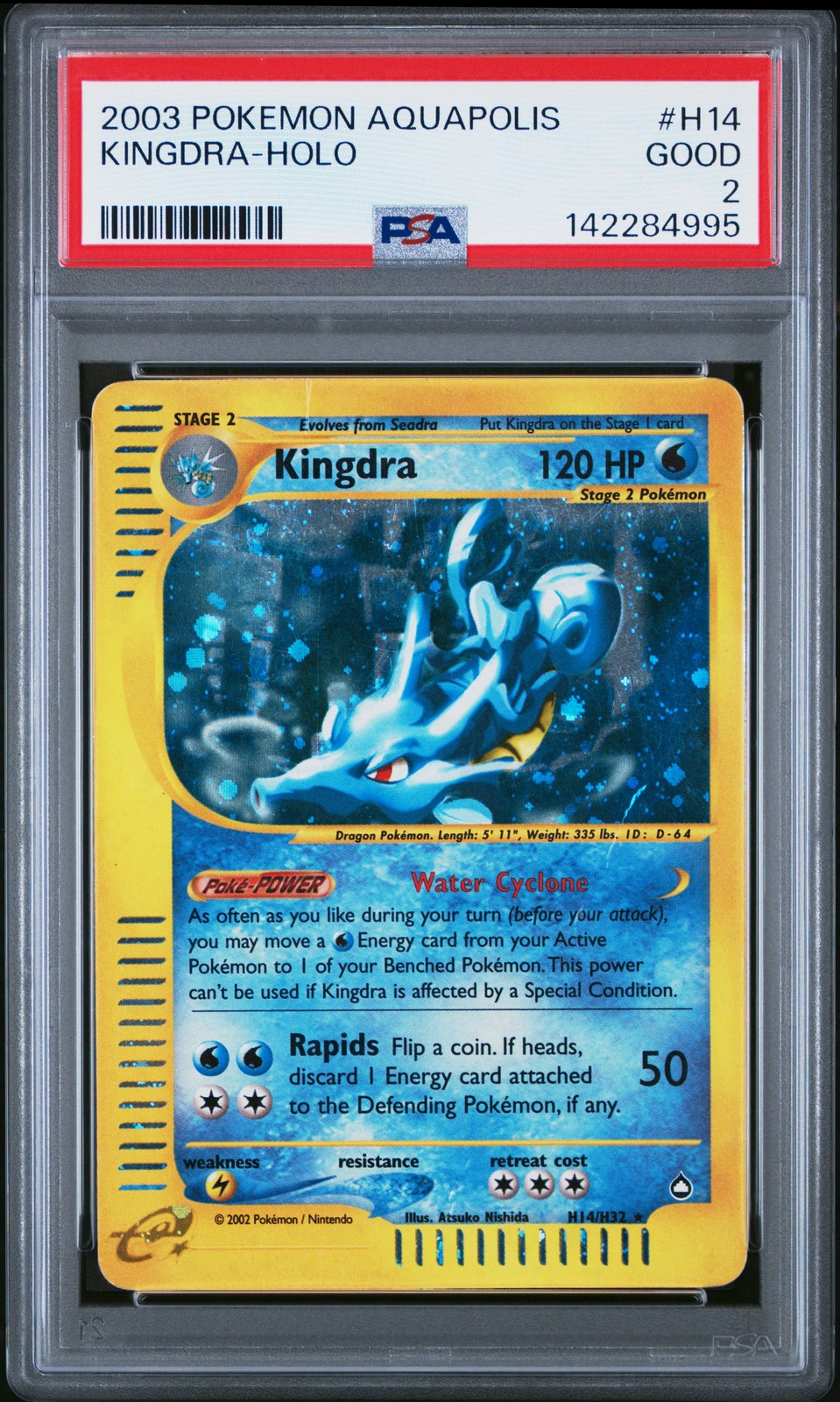 PSA 2 Kingdra H14/H32 2003 Aquapolis Holo Rare Pokemon Card