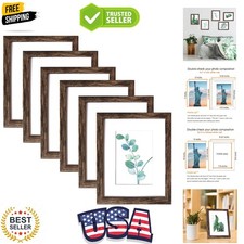 8x10 Picture Frames Rustic Brown Wall Mounting or Tabletop Display, 6PCS