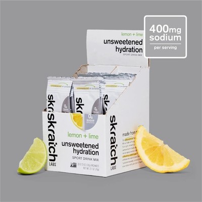 Skratch Labs ungesüßte Hydration Sport Drink Mix (Zitrone & Limette) - 20 Portionen