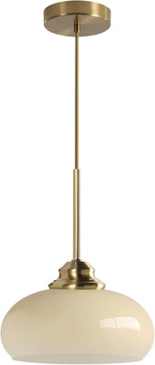 Brass Dome Pendant Light with Yellow Glass for Modern Dining Room Decor