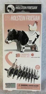 NEW Eugy Holstein Friesian Cow 3D Cardboard Model Kit 079 RedDot Winner 6+