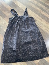 Banana Republic Lace Print GIA Dress 100% Silk Print Sheath Black Size 6
