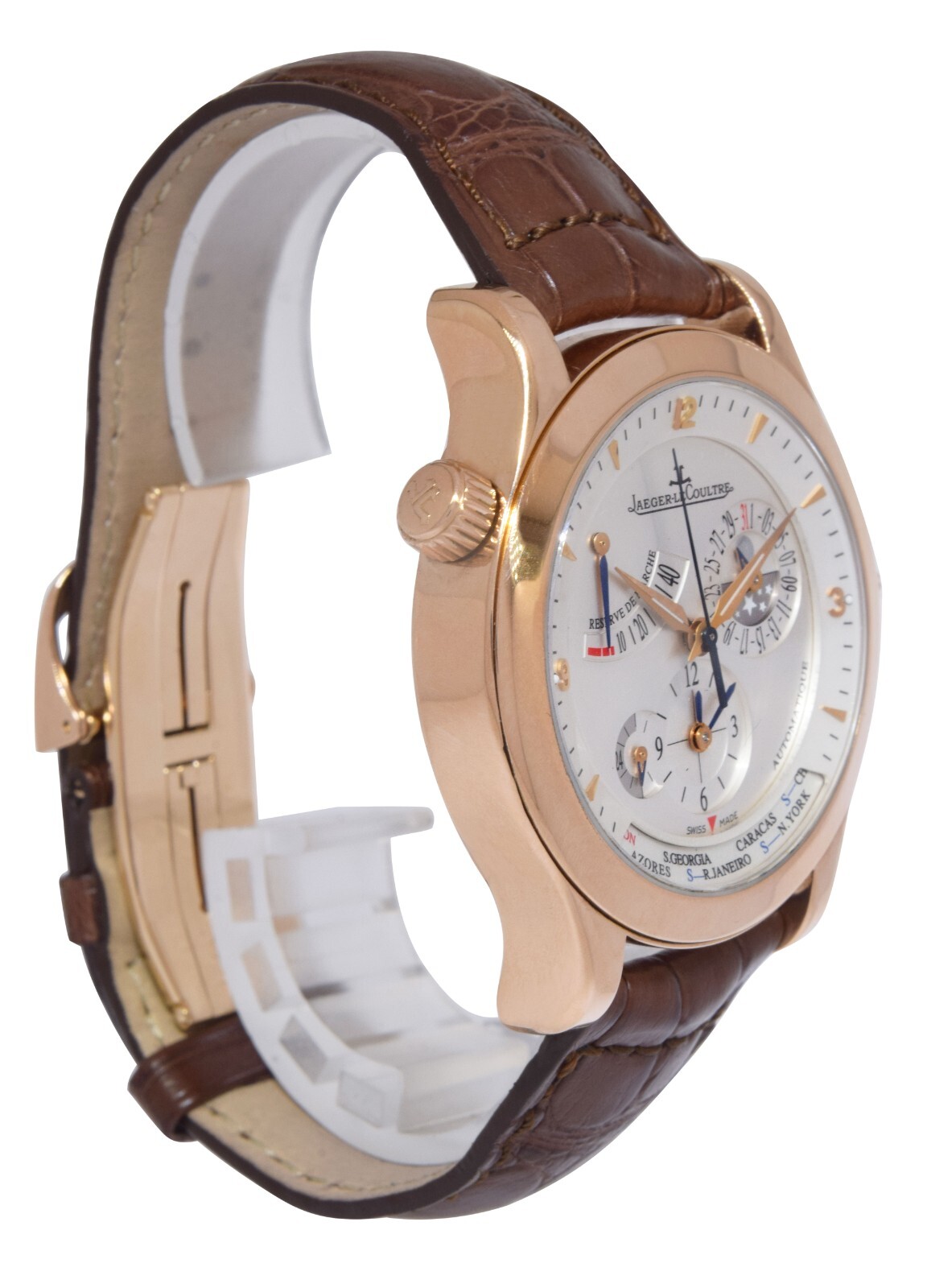 Jaeger LeCoultre Master Geographic 18k Rose Gold 40mm Watch Q1502420 147.2.57.S image 6