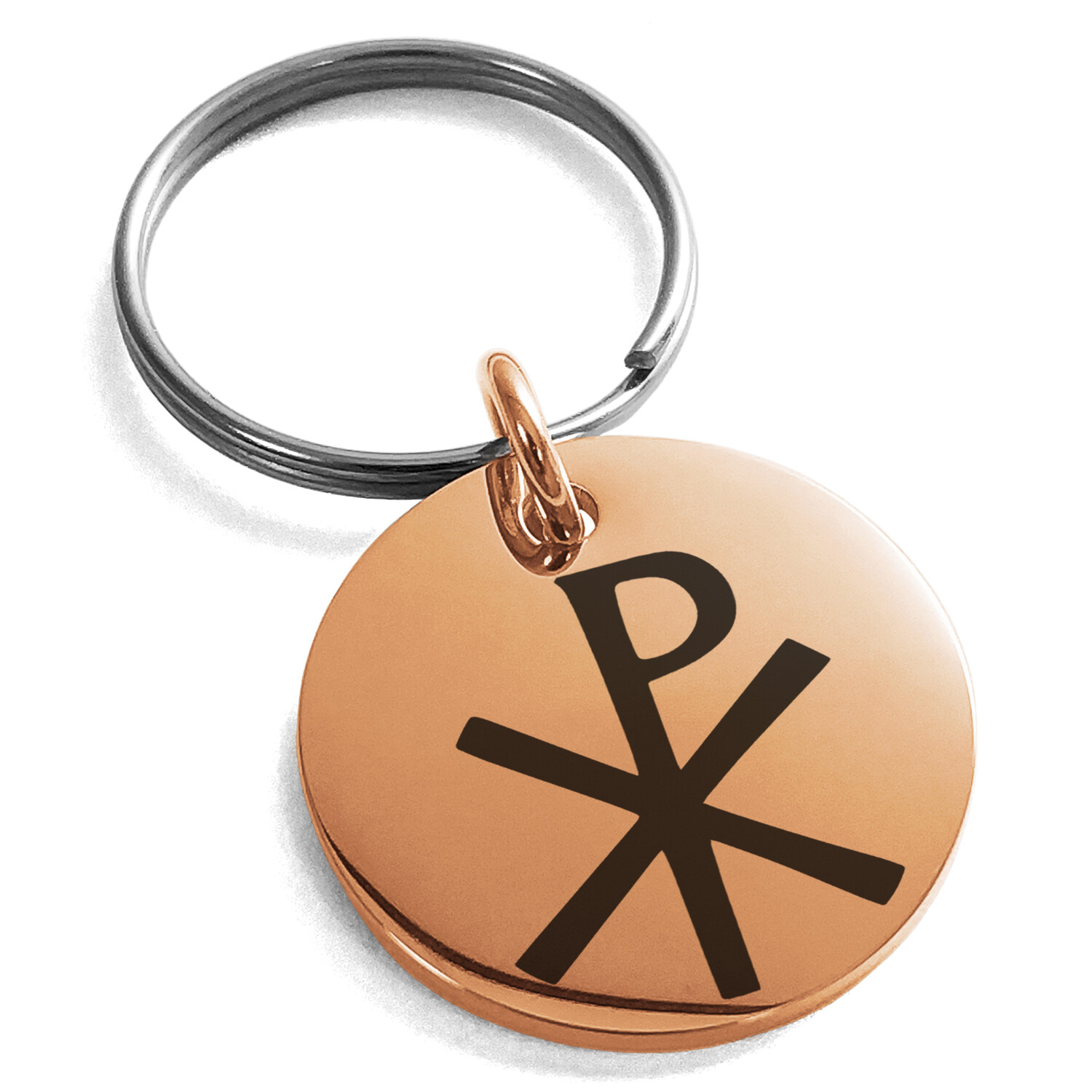 Stainless Steel Chi Rho Christogram Symbol Charm Necklace or Keychain ...