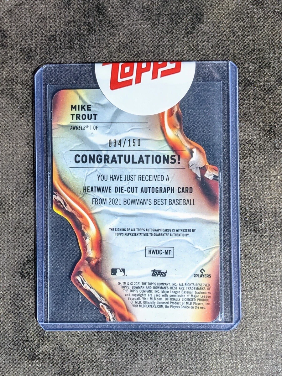 Mike Trout 2021 Bowmans Best Heatwave Die Cut OnCard Autograph Refractor HWDC-MT