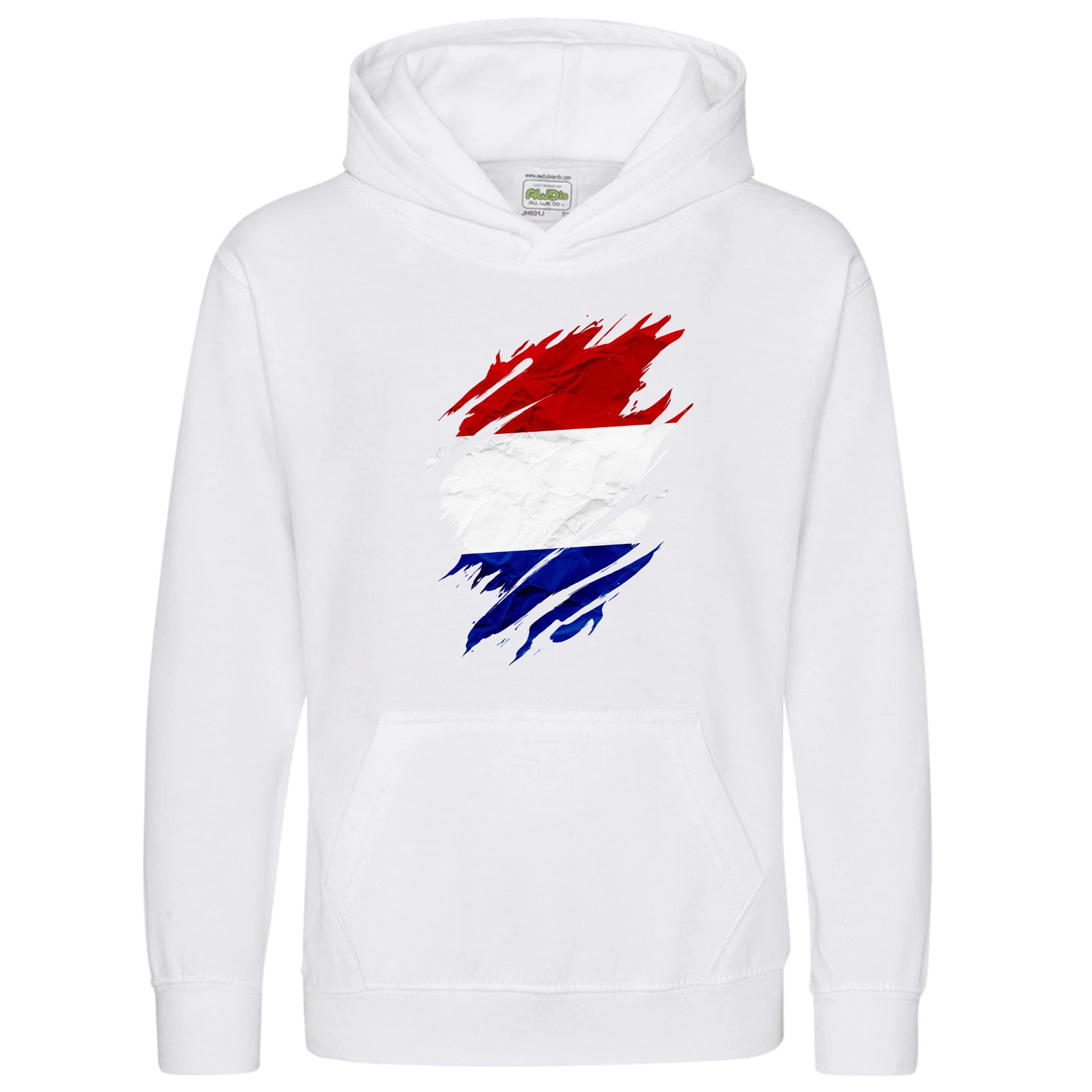 VETEMENTS Felpa con cappuccio bambini bandiera strappata dei Paesi Bassi tifosi torneo europeo