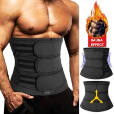 Men Waist Trainer Body Training Shaper Sweat Belt Tummy Control Cincher Girdle