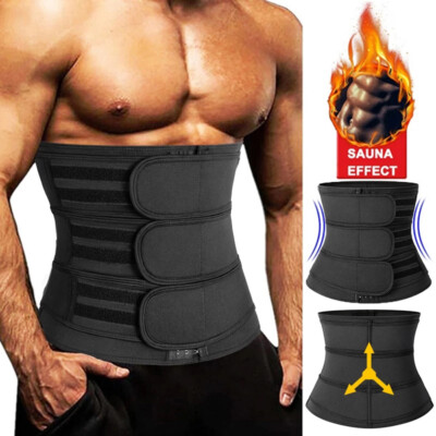 Men Sweat Waist Trainer Trimmer Abdomen Reducer Slimming Belt Body Shaper Girdle