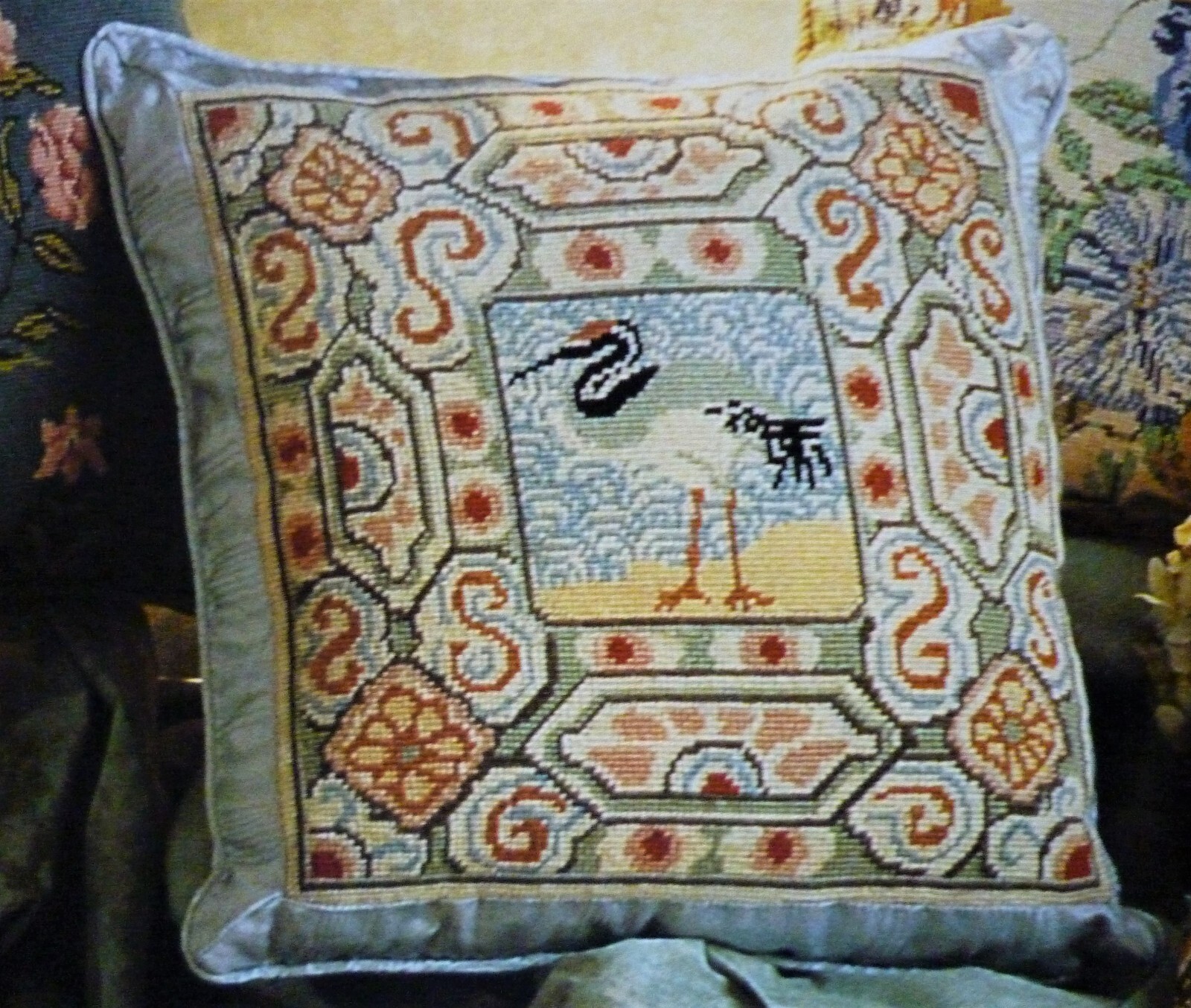 EHRMAN rare SEABIRD by KAFFE FASSETT vintage TAPESTRY NEEDLEPOINT KIT