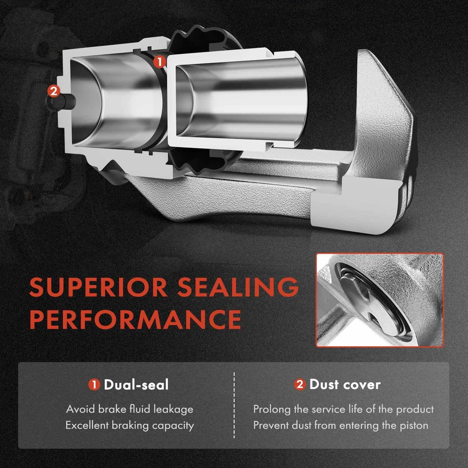 2x Pinza de freno de disco trasera izquierda y derecha con pistón de metal para Saab 9000 86-98 900 Foto 3 de 4