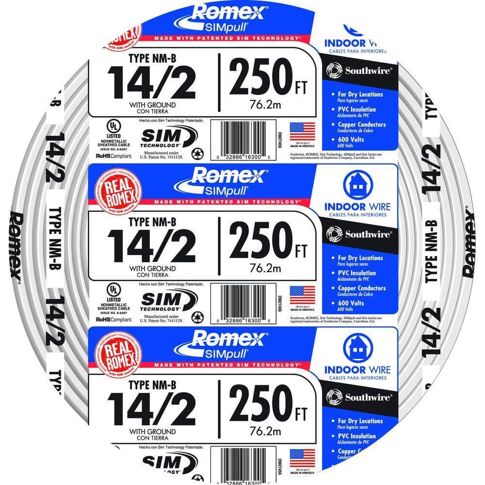 Southwire 14/2 Copper Electrical Cable – 250 ft for sale online | eBay