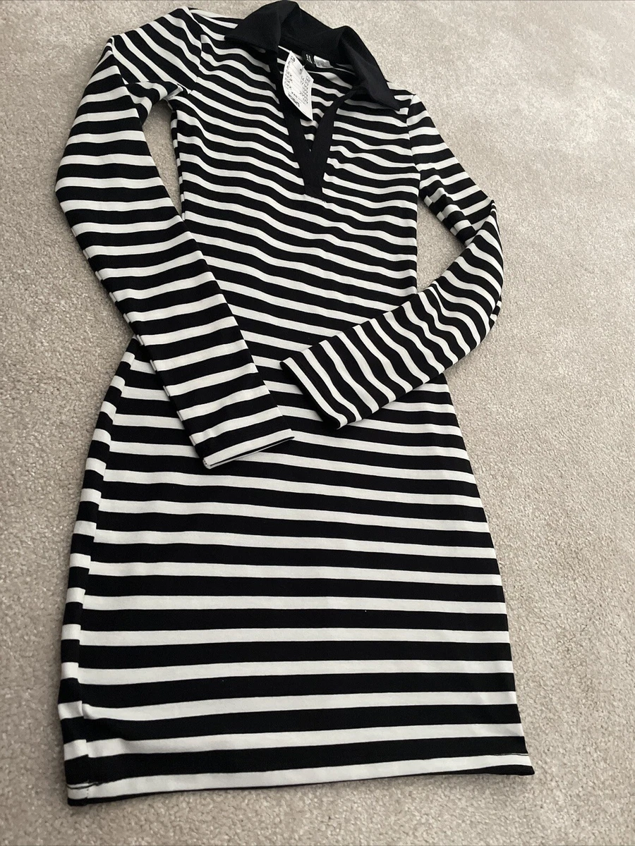 H & m striped dress cheap