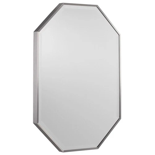 Uttermost Stuartson Stainless Steel Glass and MDF Vanity Mirror in Nickel - Picture 3 of 6