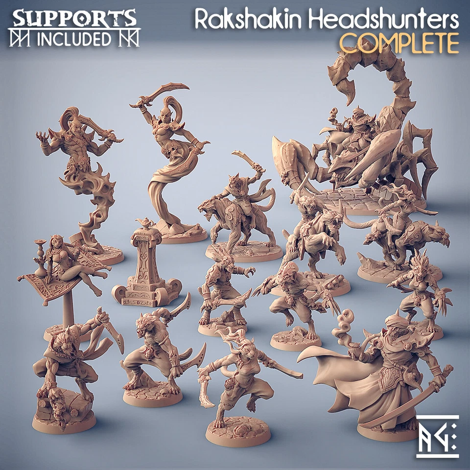 Artisan Guild Miniature D&D/wargames Rakshakin Headhunters in resina 3d print