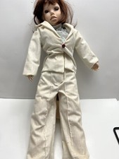 Vtg Porcelain Ceramic Doll W/stand. Signed By Creator. Creepy Doll