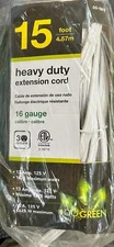 Go Green Power Inc. 15ft Extension Cord with 3 Outlets White