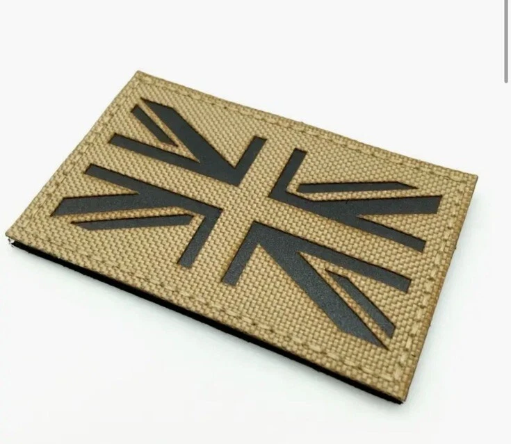 Reflective British UK United Kingdom Flag Hook & Loop Patch Tactical Badge - Image 4 of 4